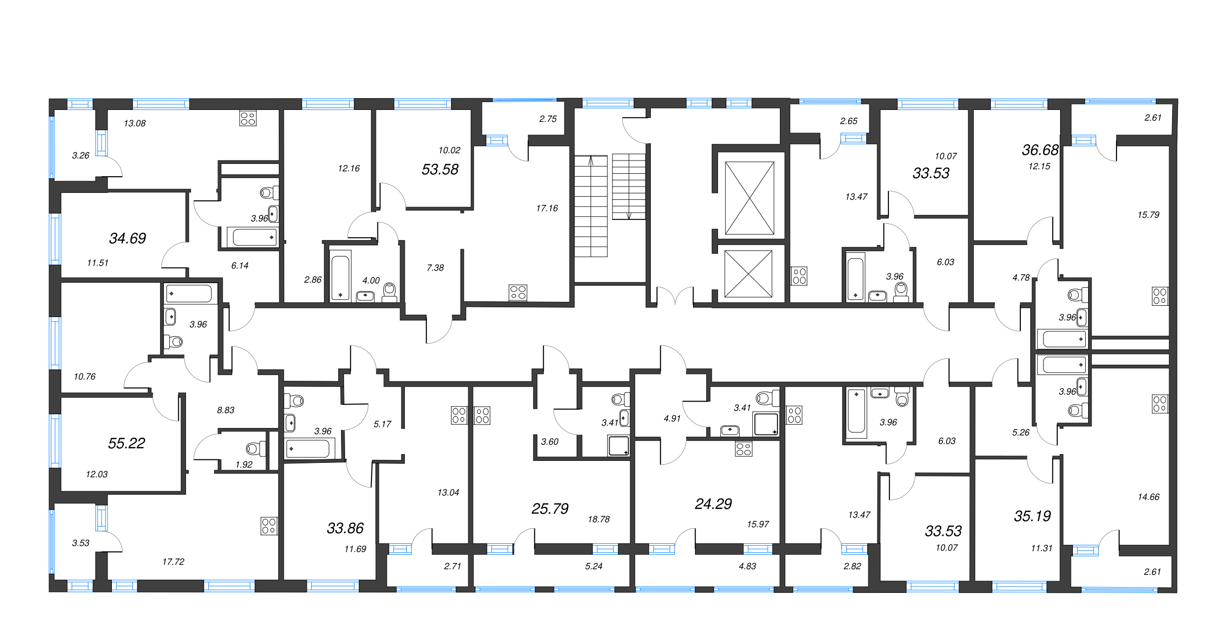 Квартира-студия, 25.79 м² в ЖК "Мурино Space" - планировка этажа