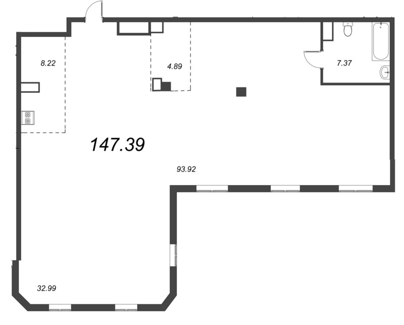 Квартира-студия, 147.17 м² в ЖК "Amo" - планировка, фото №1