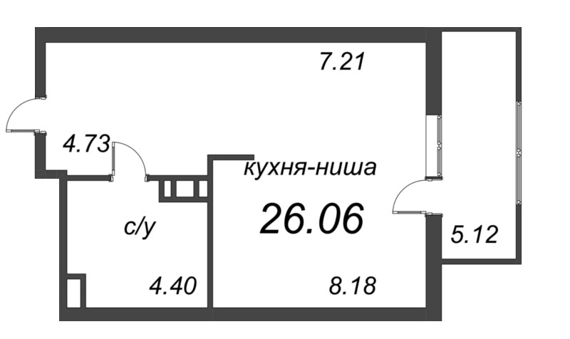 Квартира-студия, 29.64 м² в ЖК "Jaanila Драйв" - планировка, фото №1