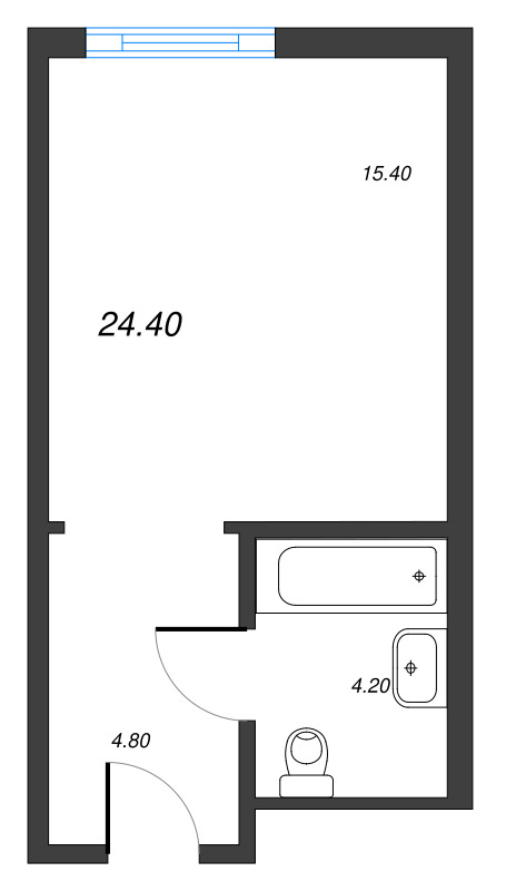 Квартира-студия, 23.6 м² в ЖК "ARTSTUDIO M103" - планировка, фото №1