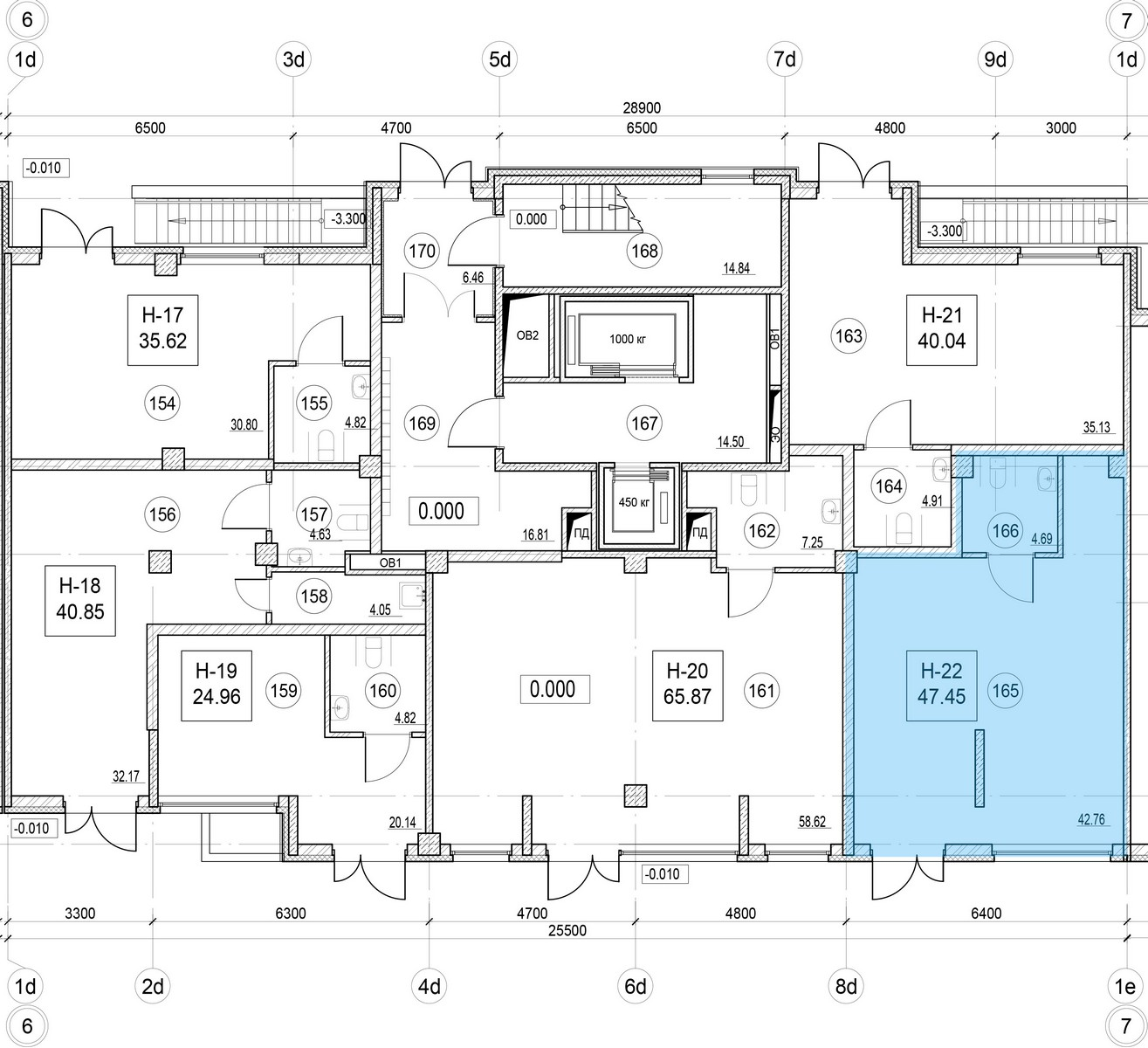 Помещение, 47.45 м² в ЖК "ID Murino II" - планировка, фото №1