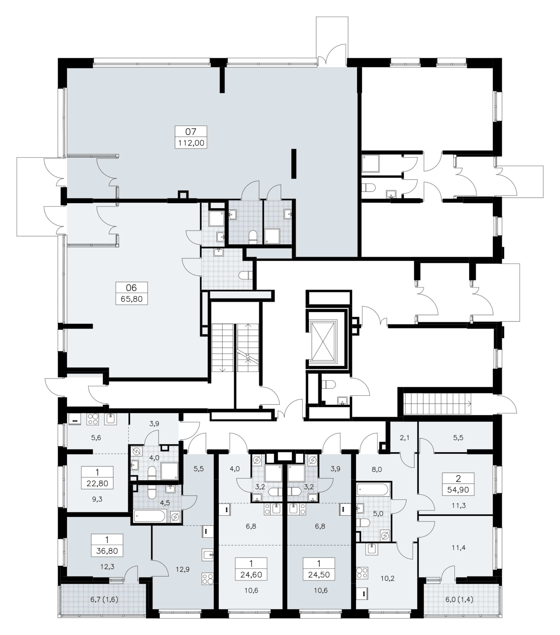 Квартира-студия, 24.6 м² в ЖК "А101 Лаголово" - планировка этажа