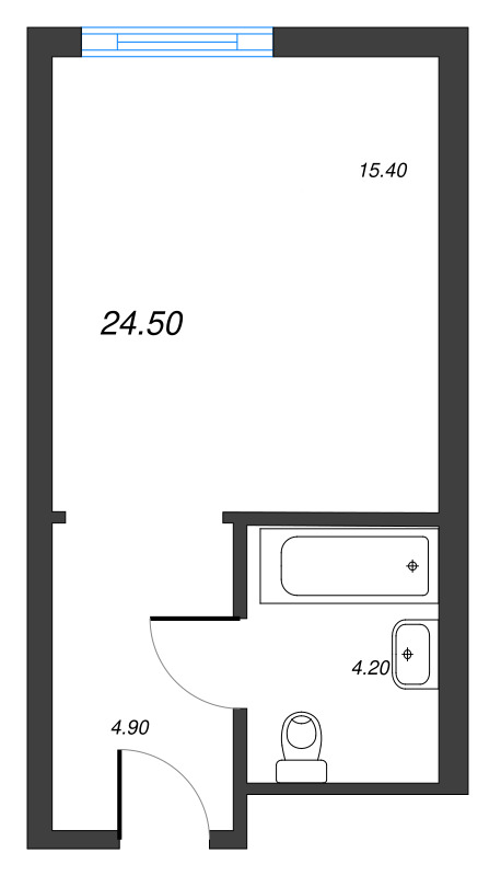 Квартира-студия, 23.7 м² в ЖК "ARTSTUDIO M103" - планировка, фото №1