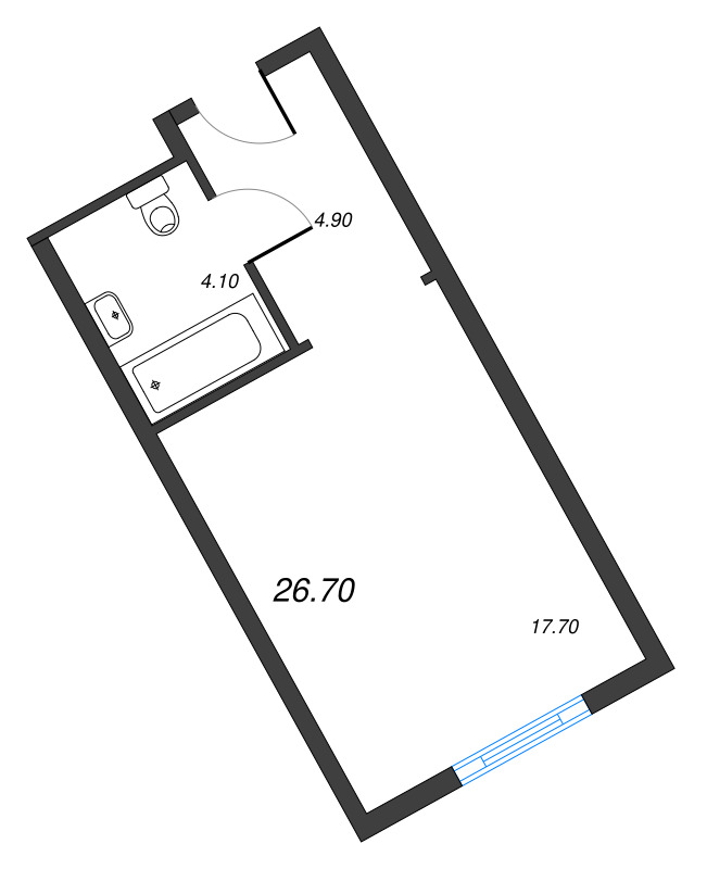 Квартира-студия, 25.8 м² в ЖК "ARTSTUDIO M103" - планировка, фото №1