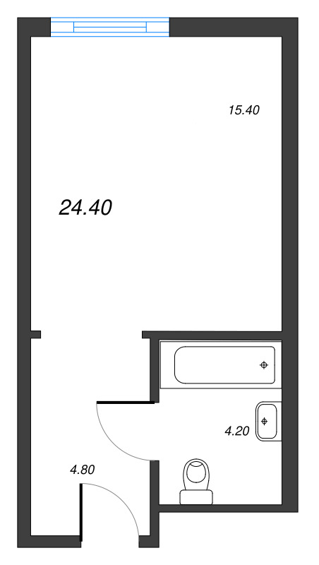Квартира-студия, 23.7 м² в ЖК "ARTSTUDIO M103" - планировка, фото №1