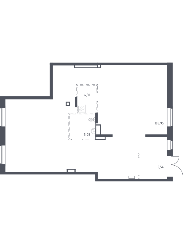 Помещение, 123.88 м² в ЖК "Квартал Торики" - планировка, фото №1