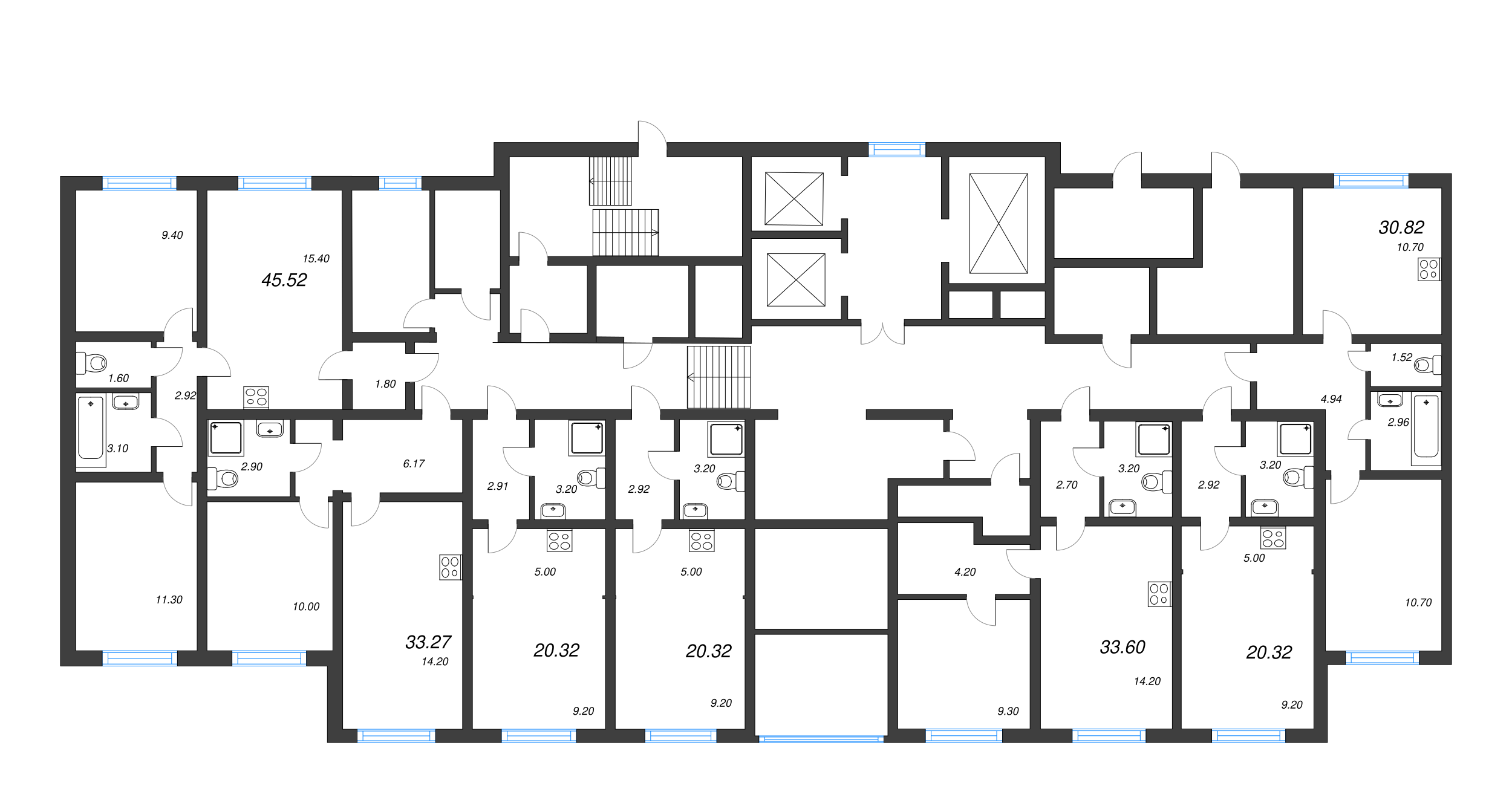 Квартира-студия, 20.32 м² в ЖК "Ручьи" - планировка этажа