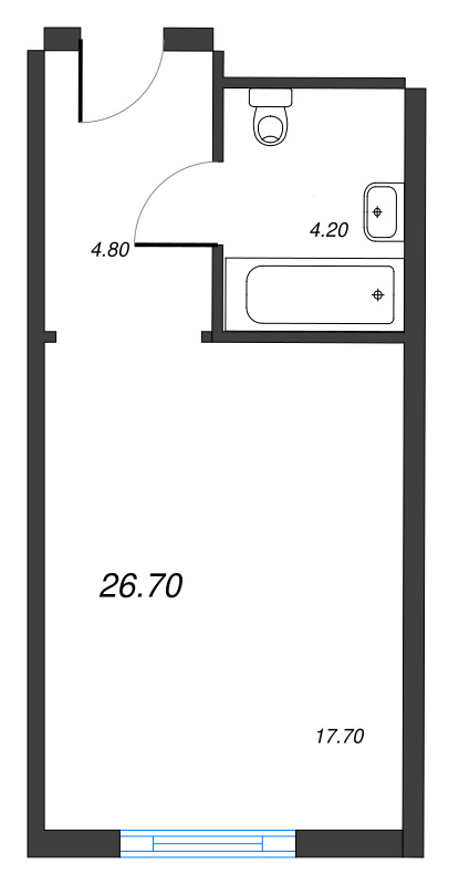 Квартира-студия, 25.9 м² в ЖК "ARTSTUDIO M103" - планировка, фото №1