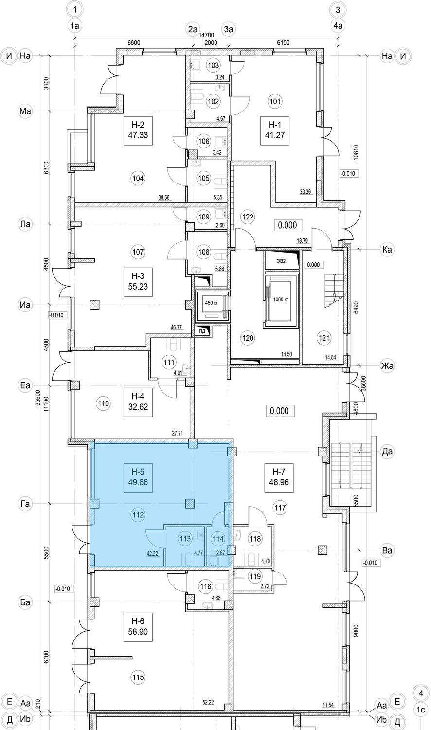 Помещение, 49.66 м² в ЖК "ID Murino II" - планировка, фото №1