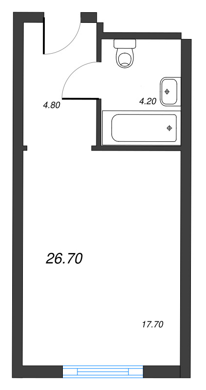 Квартира-студия, 25.8 м² в ЖК "ARTSTUDIO M103" - планировка, фото №1