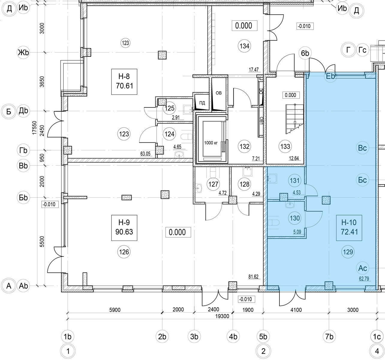 Помещение, 72.41 м² в ЖК "ID Murino II" - планировка, фото №1