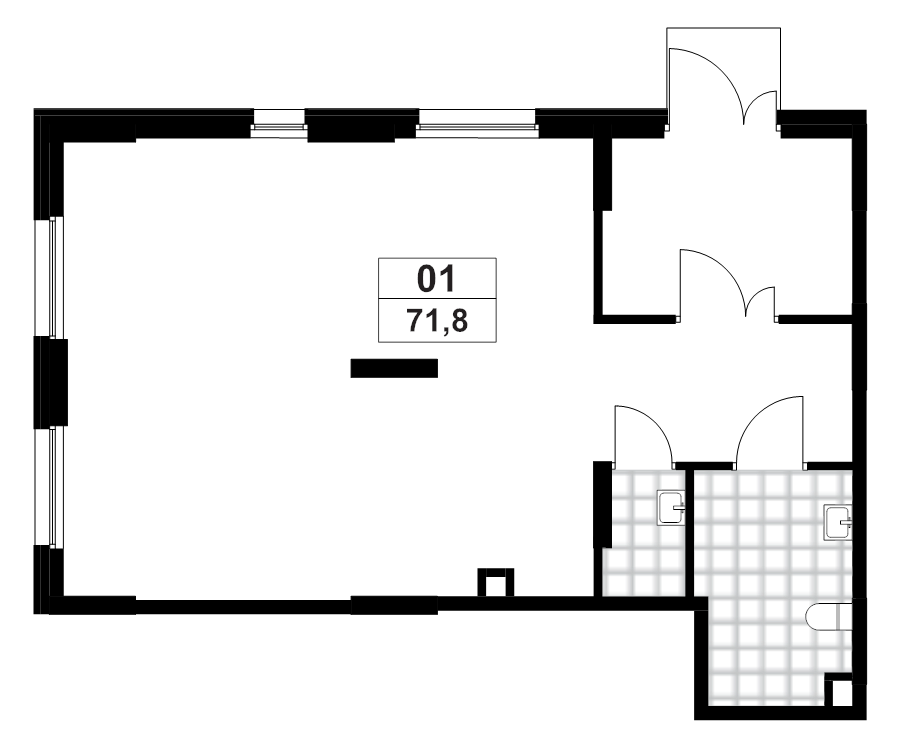Помещение, 71.8 м² в ЖК "А101 Всеволожск" - планировка, фото №1