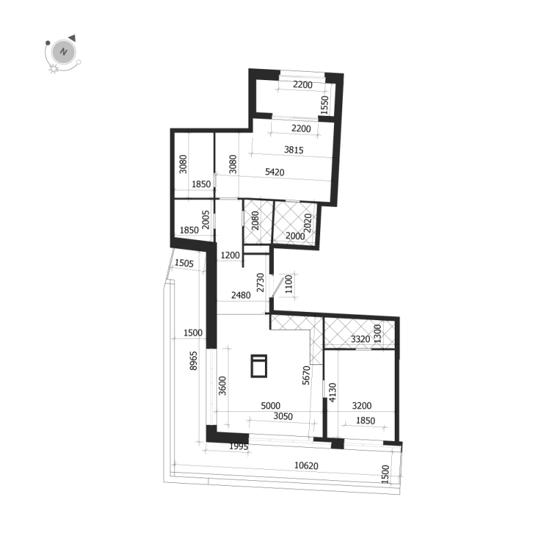 3-комнатная (Евро) квартира, 103.3 м² в ЖК "ЛДМ" - планировка, фото №1