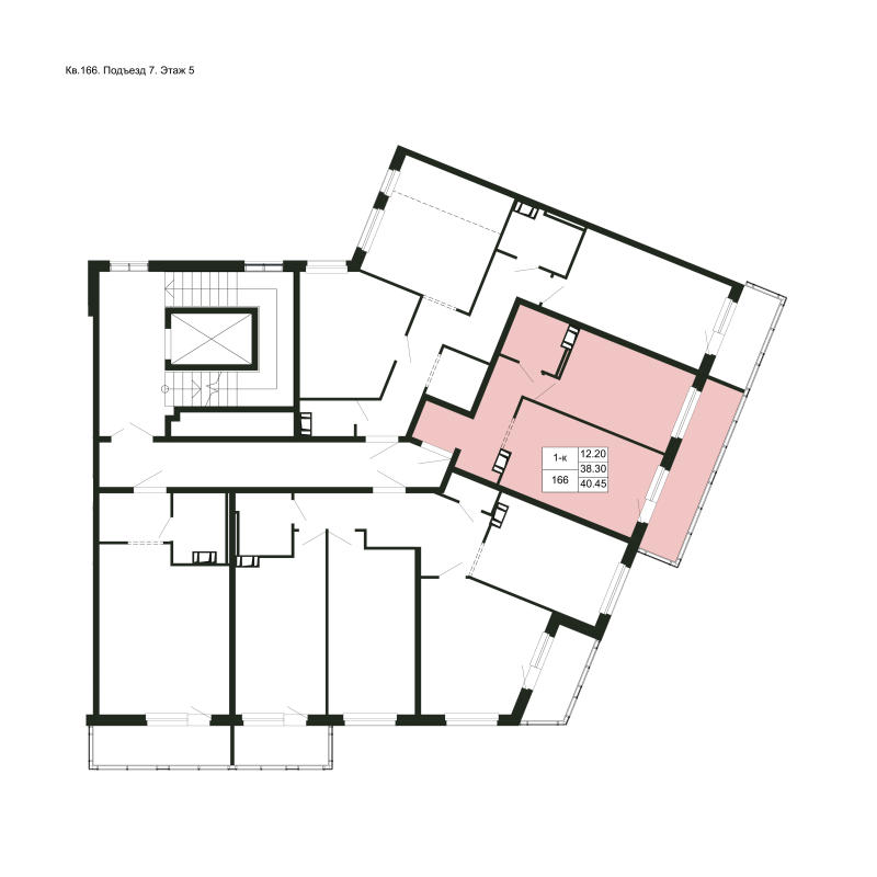 2-комнатная (Евро) квартира, 38.3 м² - планировка, фото №1