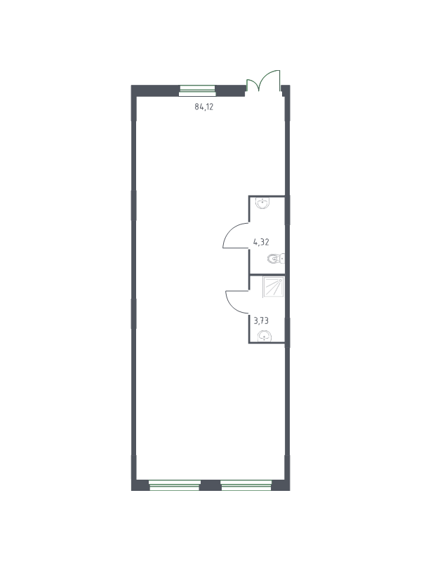 Помещение, 92.17 м² в ЖК "Невская Долина" - планировка, фото №1