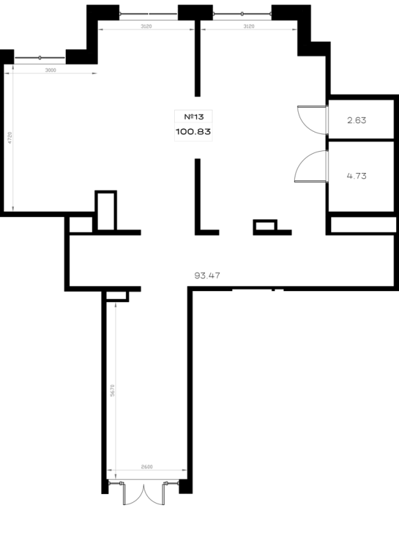 Помещение, 100.83 м² в ЖК "Борский" - планировка, фото №1