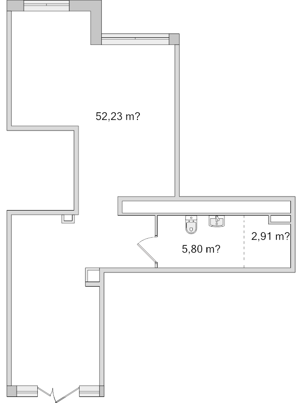 Помещение, 62.84 м² в ЖК "Город Первых" - планировка, фото №1