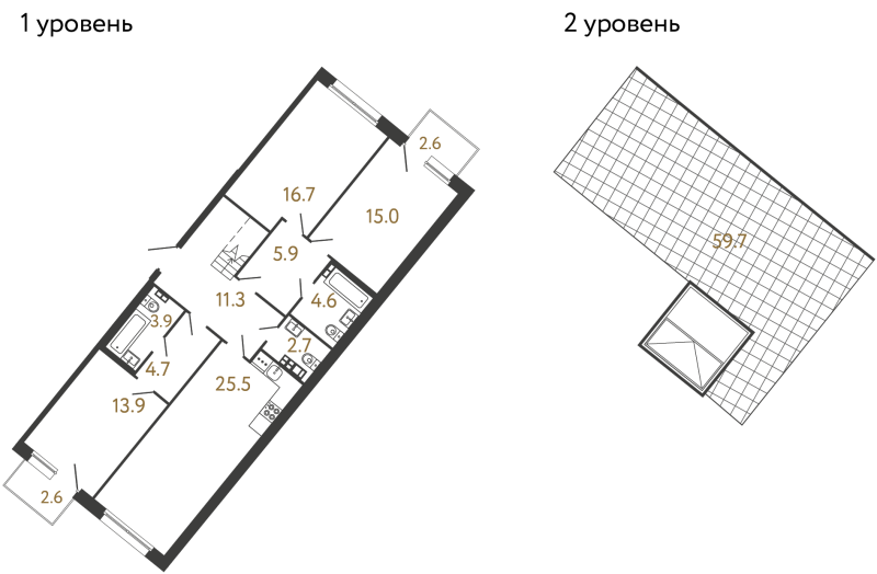 4-комнатная (Евро) квартира, 104.2 м² в ЖК "Цвет Зеленогорска" - планировка, фото №1