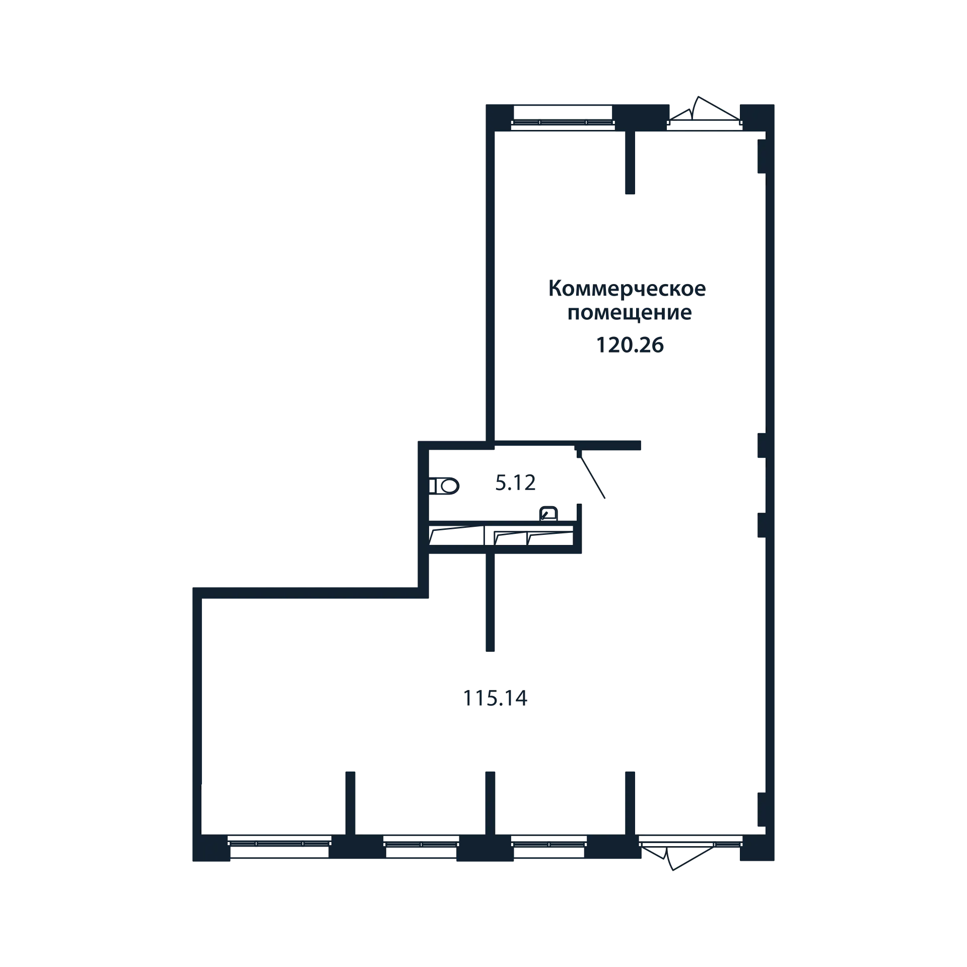 Помещение, 120.26 м² в ЖК "Полис Новоселье" - планировка, фото №1