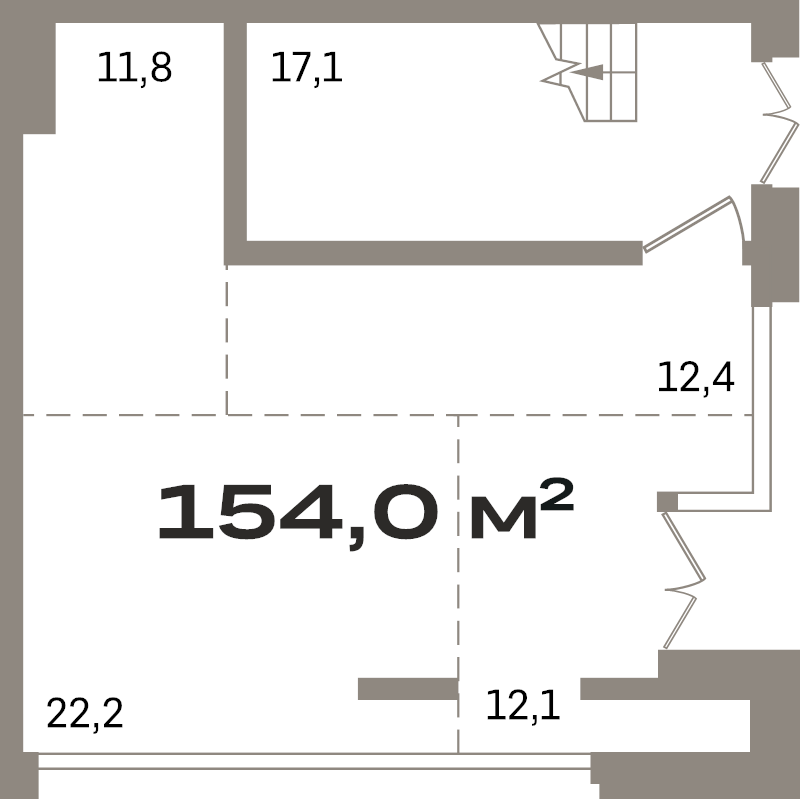 Помещение, 154 м² в ЖК "Северный ветер" - планировка, фото №1