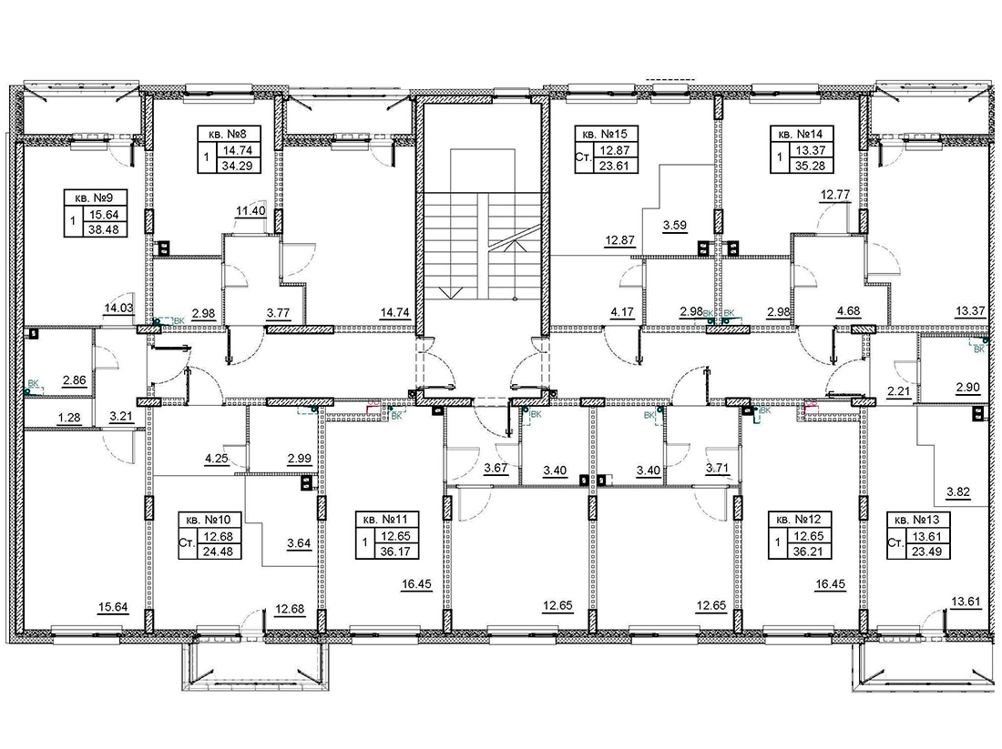 Квартира-студия, 23.7 м² - планировка этажа
