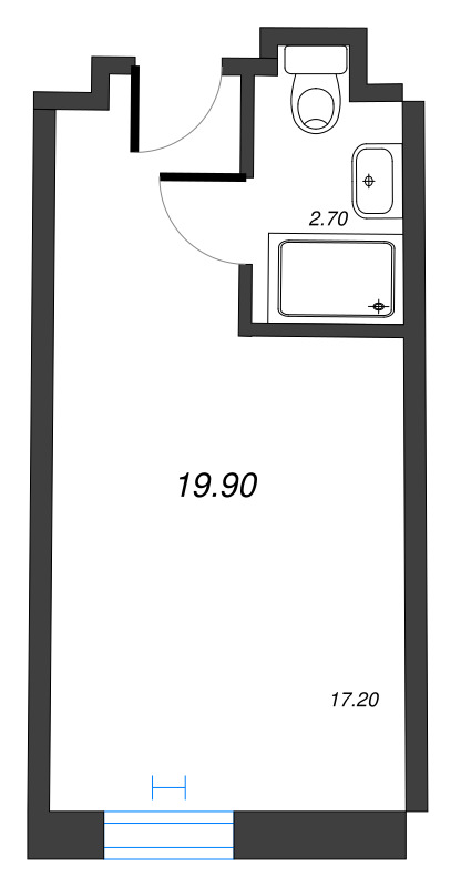 Квартира-студия, 20.05 м² в ЖК "We'll" - планировка, фото №1