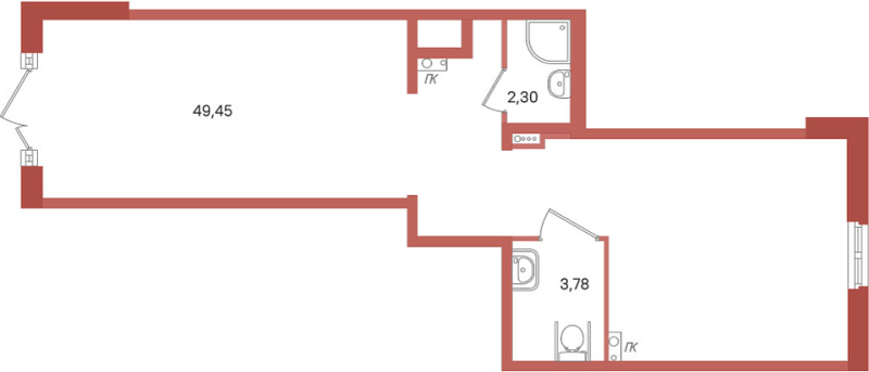 Помещение, 55.53 м² - планировка, фото №1