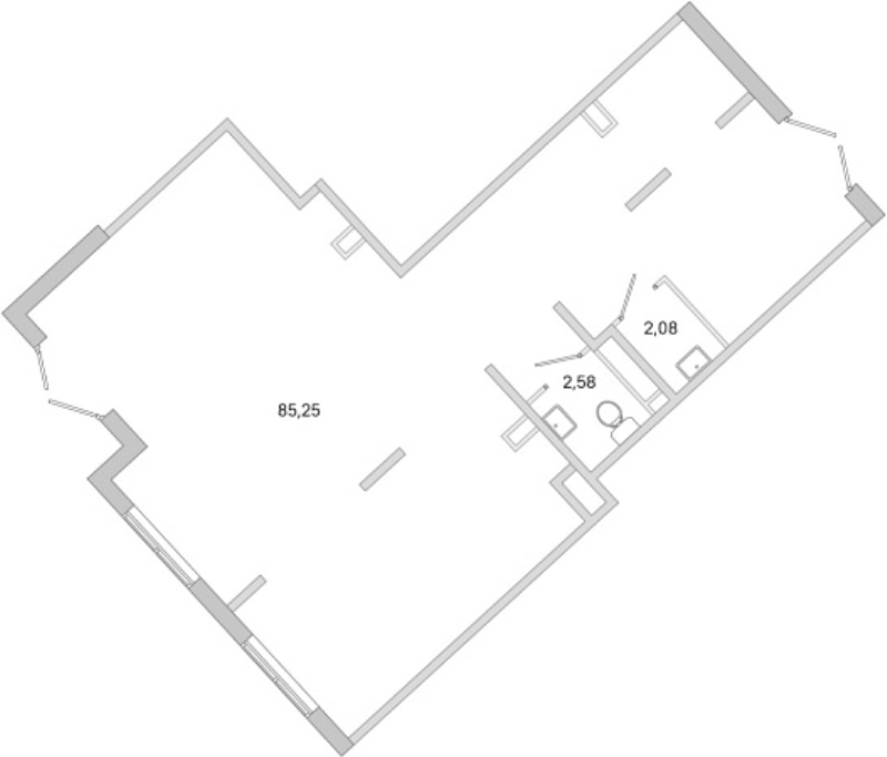 Помещение, 89.91 м² в ЖК "ЮгТаун" - планировка, фото №1
