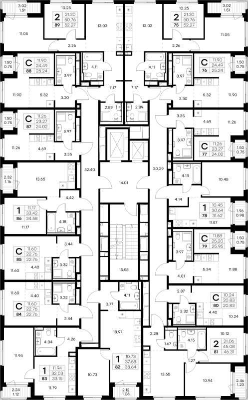 Квартира-студия, 20.83 м² в ЖК "GloraX Новоселье" - планировка, фото №1
