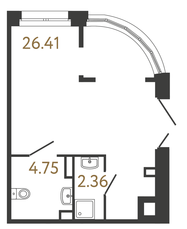 Помещение, 33.52 м² в ЖК "Ultra City 3.0" - планировка, фото №1