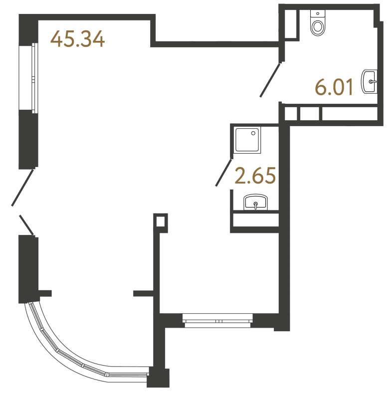 Помещение, 54 м² в ЖК "Ultra City 3.0" - планировка, фото №1