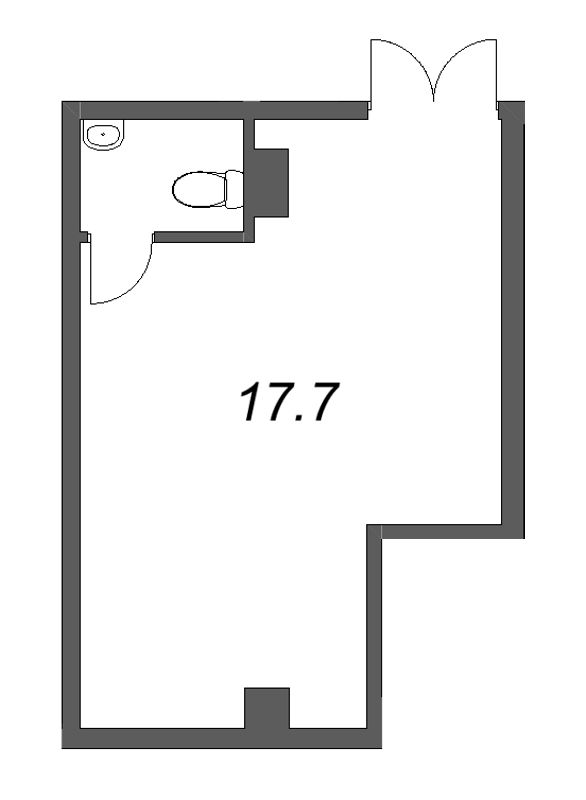Помещение, 17.7 м² в ЖК "LOTS Муринская" - планировка, фото №1