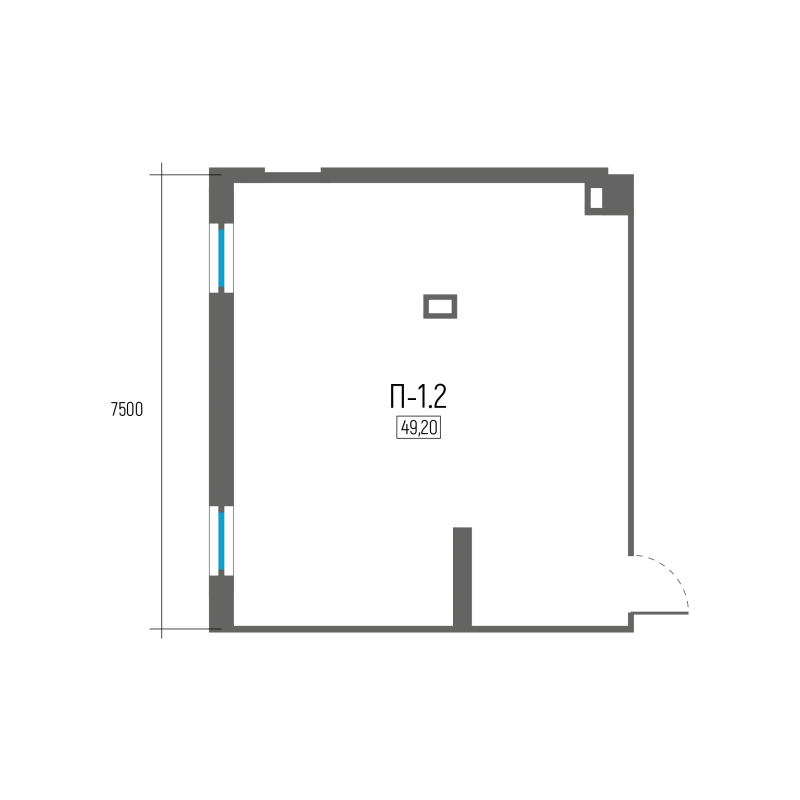 Помещение, 49.2 м² в ЖК "Экос" - планировка, фото №1