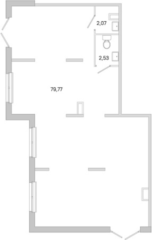 Помещение, 84.37 м² в ЖК "ЮгТаун" - планировка, фото №1