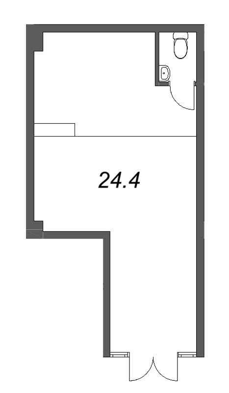 Помещение, 24.4 м² в ЖК "LOTS Тихая" - планировка, фото №1