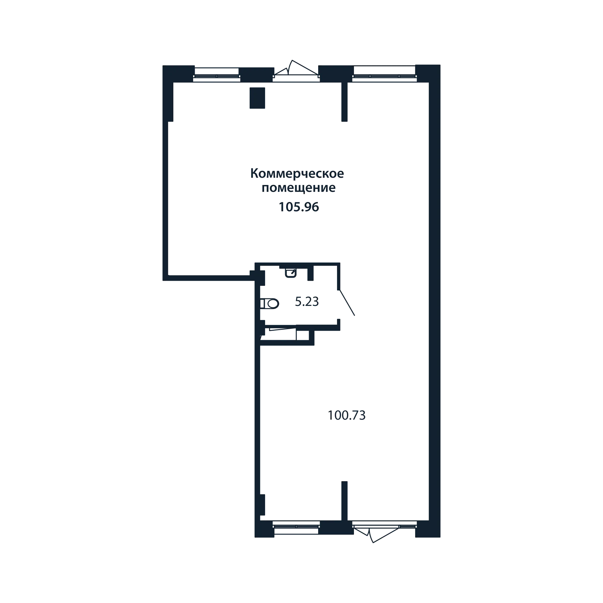 Помещение, 105.96 м² в ЖК "Полис Новоселье" - планировка, фото №1