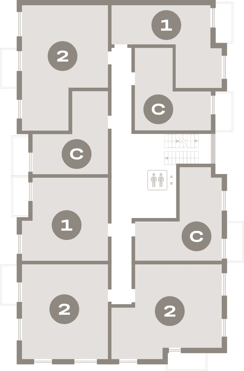 Квартира-студия, 38.3 м² в ЖК "Брусника в Новоселье" - планировка этажа