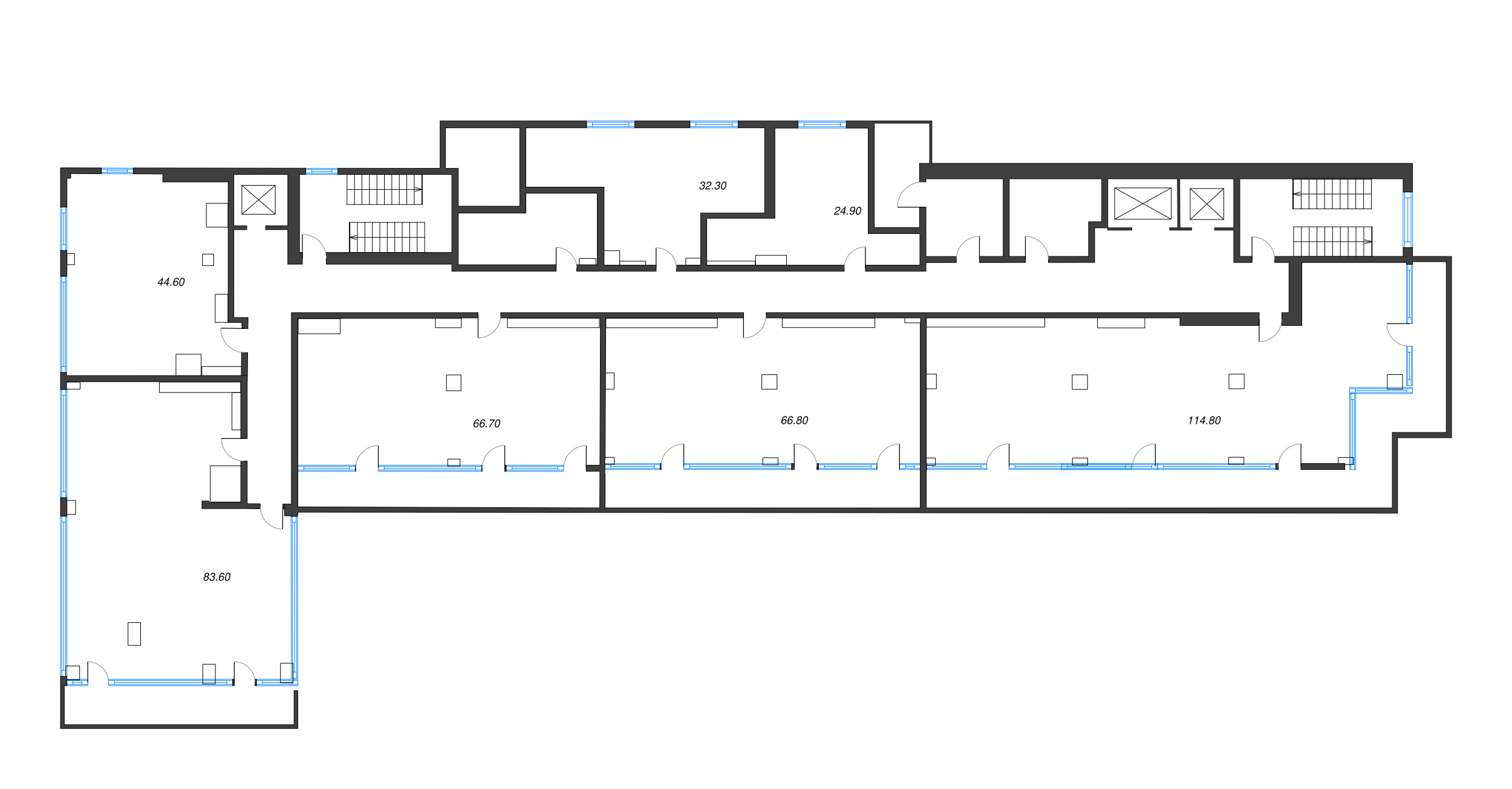 2-комнатная квартира, 83.6 м² - планировка этажа