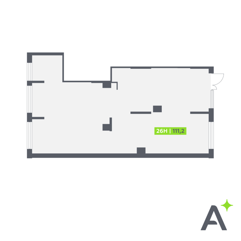 Помещение, 111.2 м² в ЖК "Аквилон All in 3.0" - планировка, фото №1