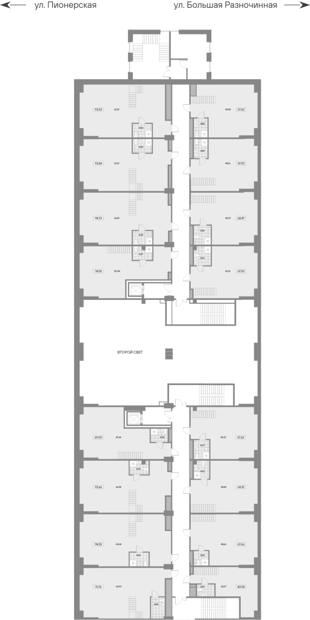 1-комнатная квартира, 93.84 м² в ЖК "Avant" - планировка, фото №1
