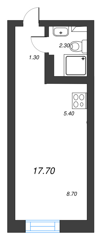 Квартира-студия, 17.7 м² в ЖК "Эко Квартал Нега" - планировка, фото №1
