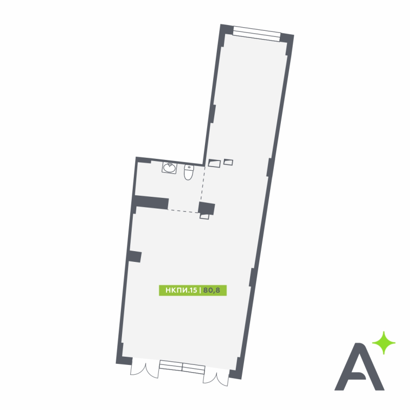 Помещение, 80.8 м² в ЖК "Аквилон Riva" - планировка, фото №1