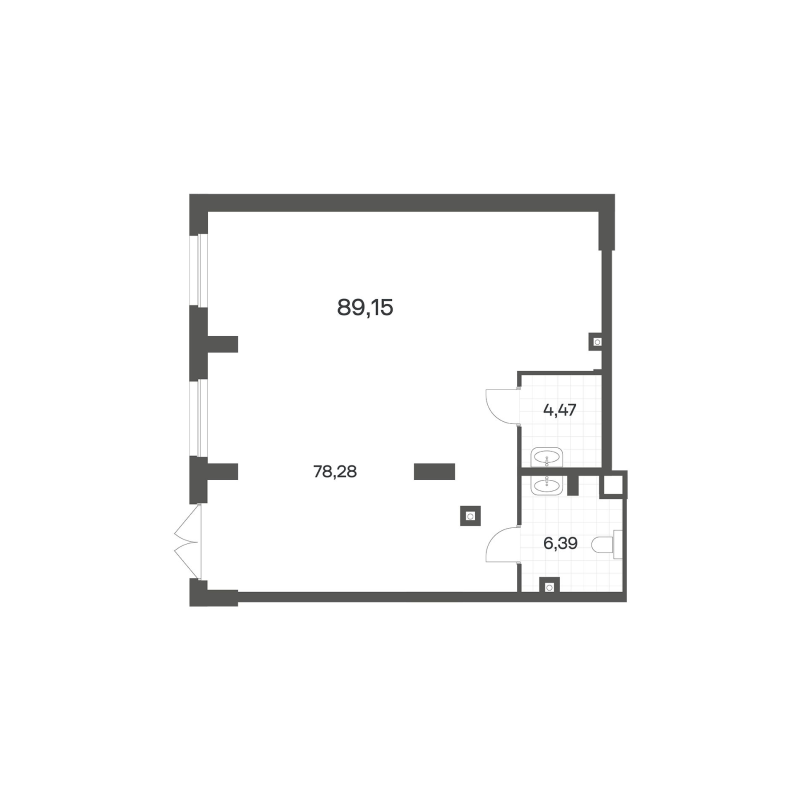 Помещение, 89.15 м² в ЖК "Речной квартал" - планировка, фото №1