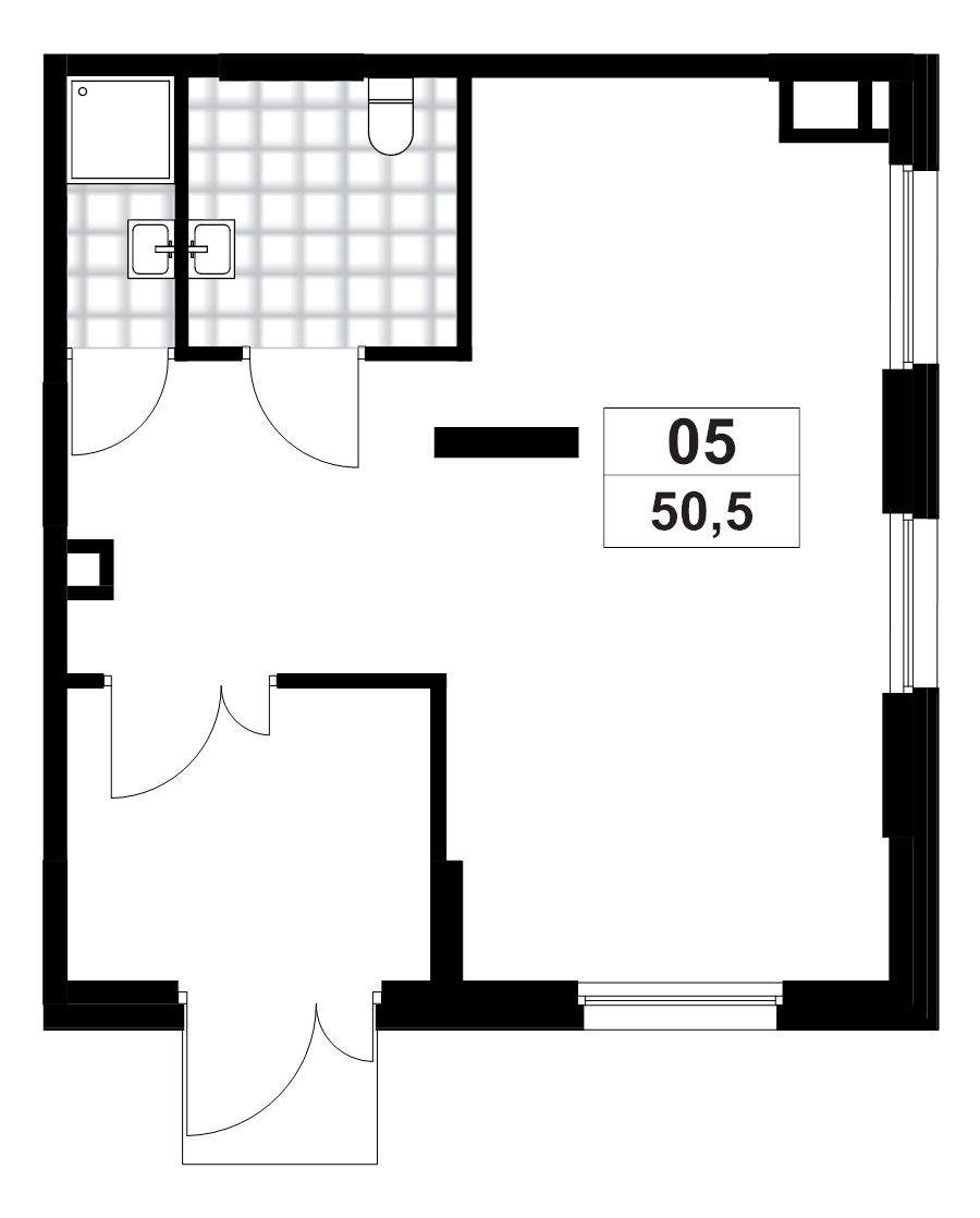 Помещение, 50.5 м² в ЖК "А101 Всеволожск" - планировка, фото №1
