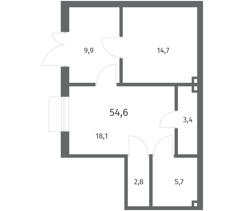 Помещение, 54.6 м² - планировка, фото №1