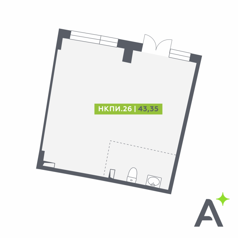 Помещение, 43.35 м² в ЖК "Аквилон Riva" - планировка, фото №1