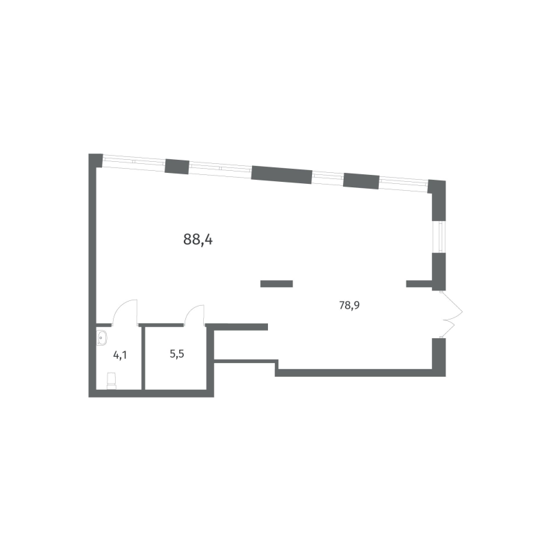 Помещение, 88.45 м² - планировка, фото №1