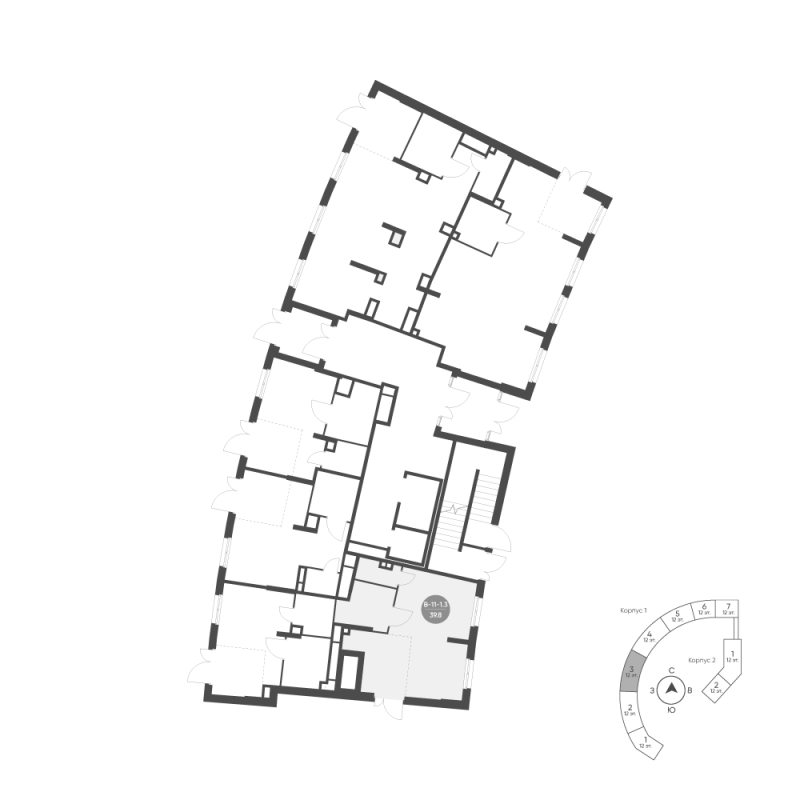 Помещение, 39.8 м² в ЖК "Ягодное Река Парк" - планировка, фото №1