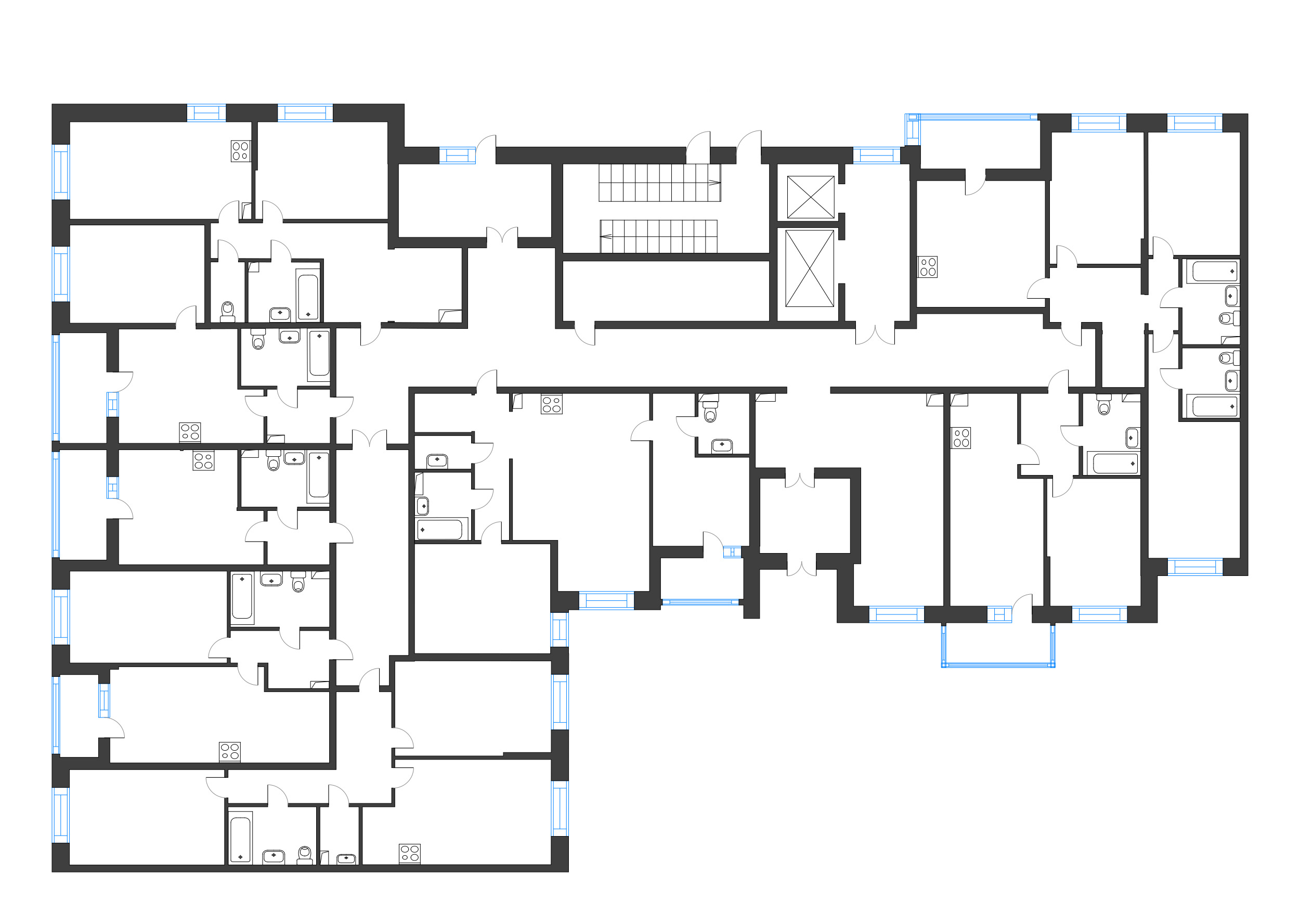 2-комнатная (Евро) квартира, 38.58 м² - планировка этажа