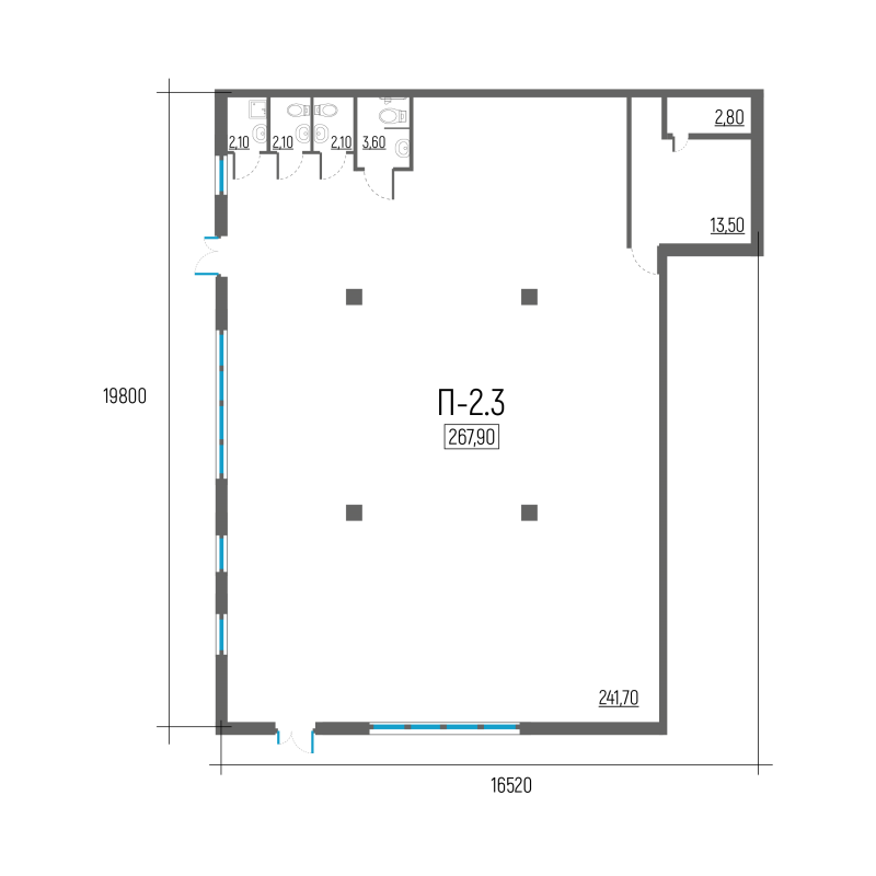 Помещение, 267.9 м² в ЖК "Экос" - планировка, фото №1